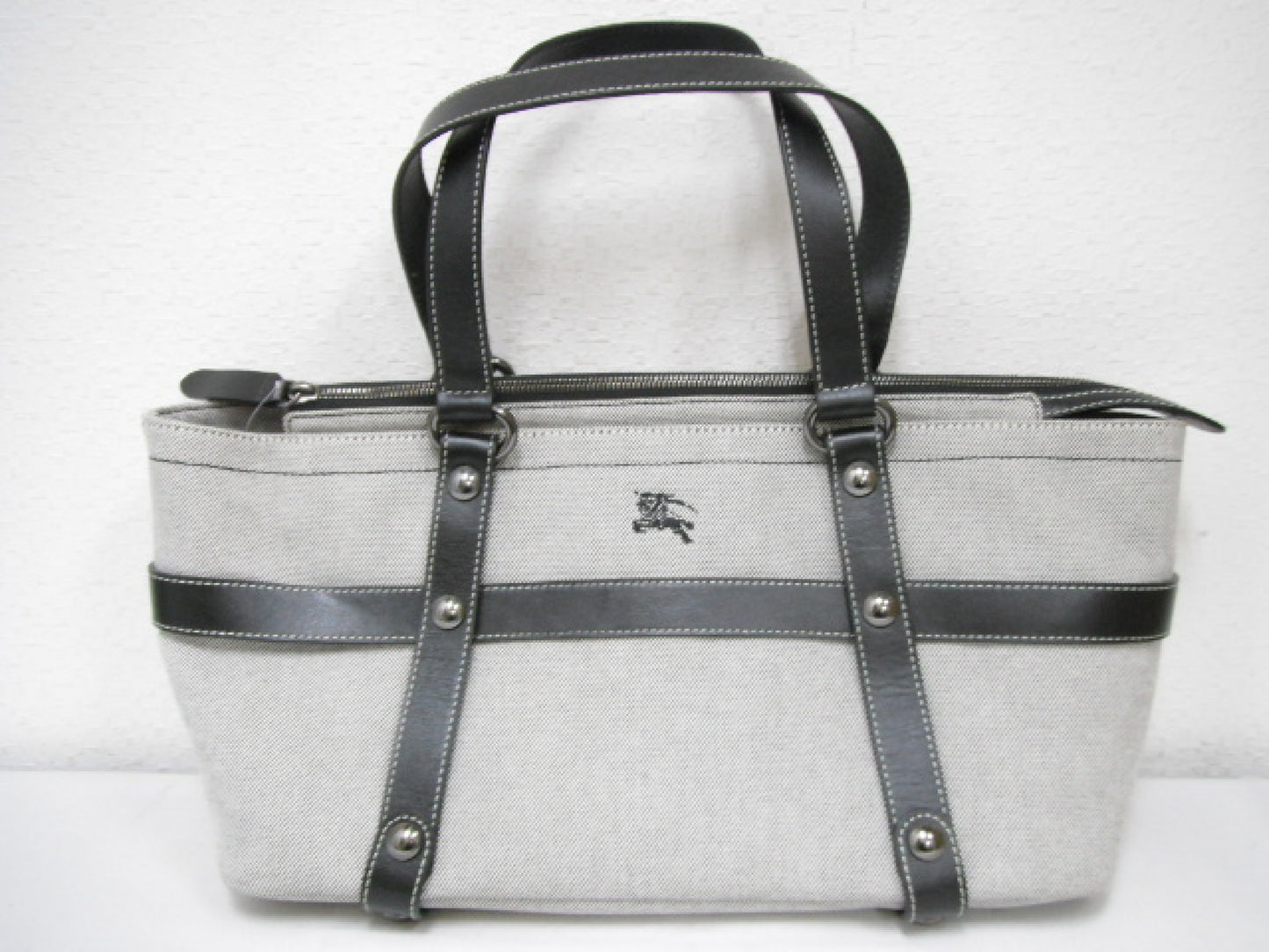 BURBERRY Blue Label Handbag Leather x Canvas Handbag