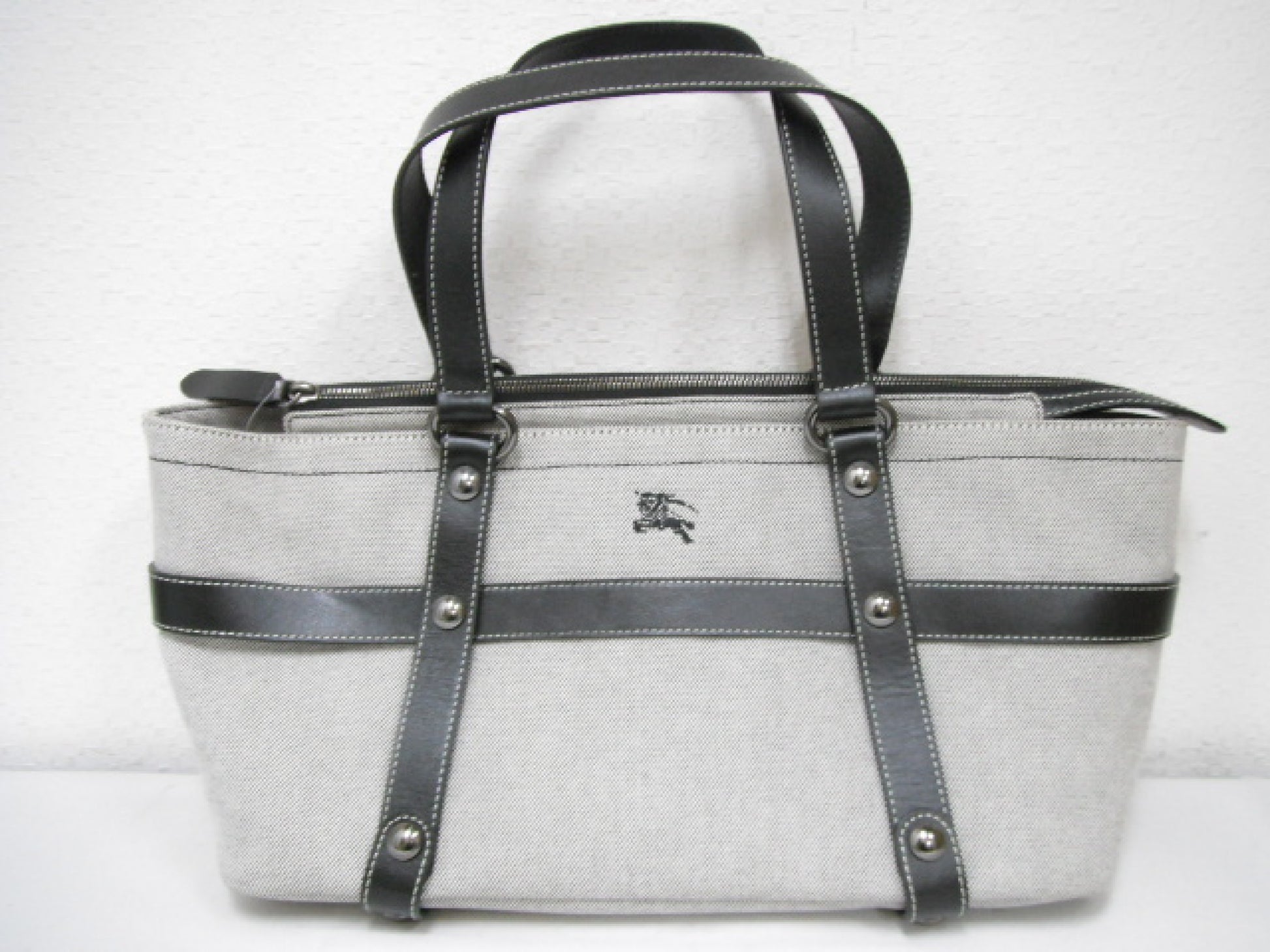 BURBERRY Blue Label Handbag Leather x Canvas Handbag