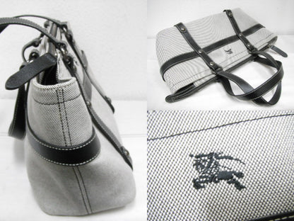 BURBERRY Blue Label Handbag Leather x Canvas Handbag