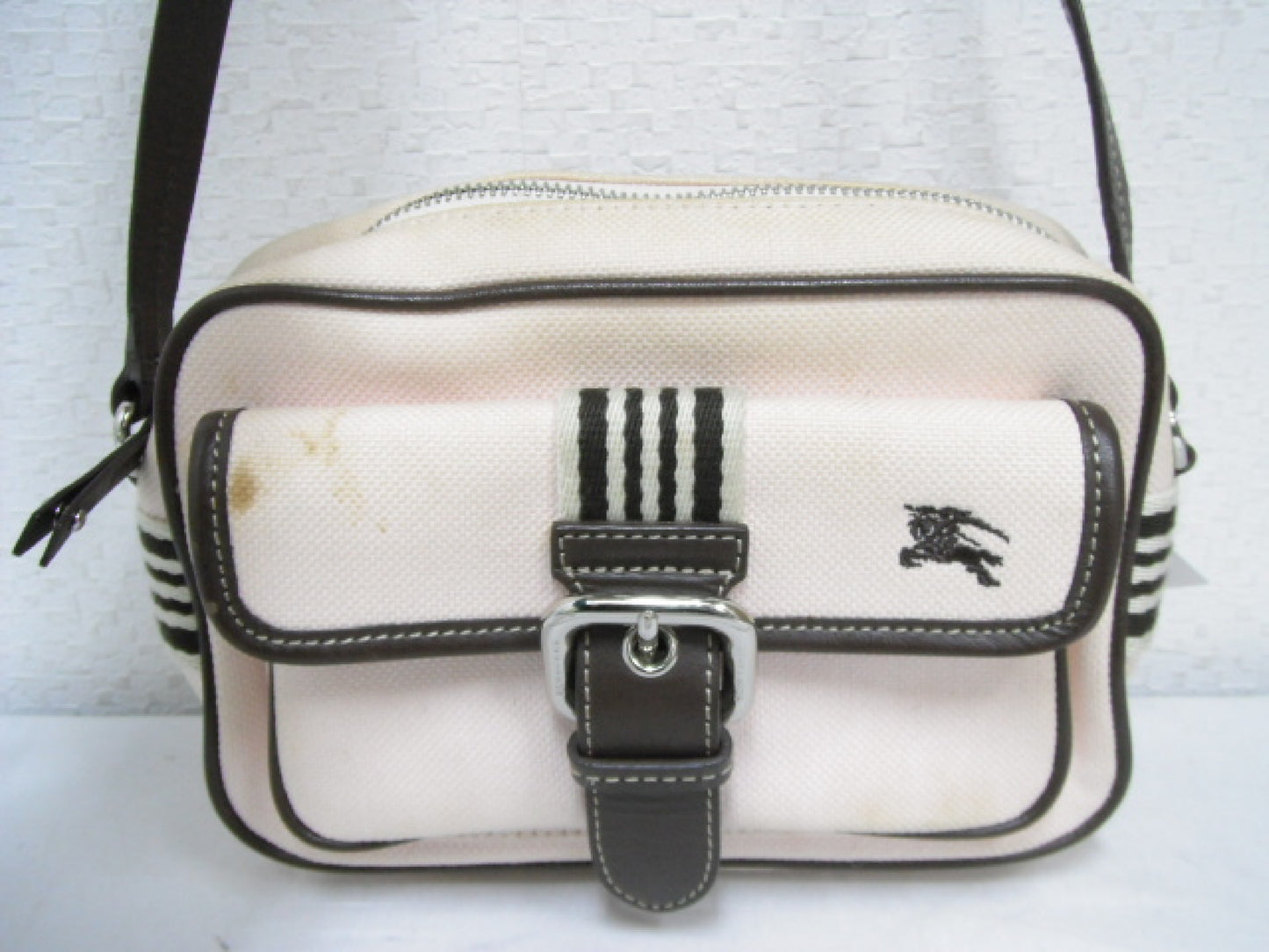 BURBERRY Blue Label Leather x Canvas Shoulder Bag Shoulder Bag