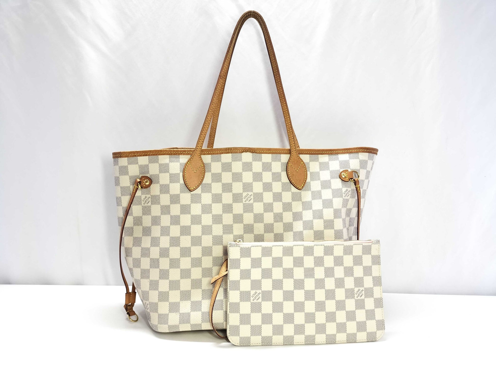 LOUIS VUITTON Damier Azur Neverfull MM Tote Bag