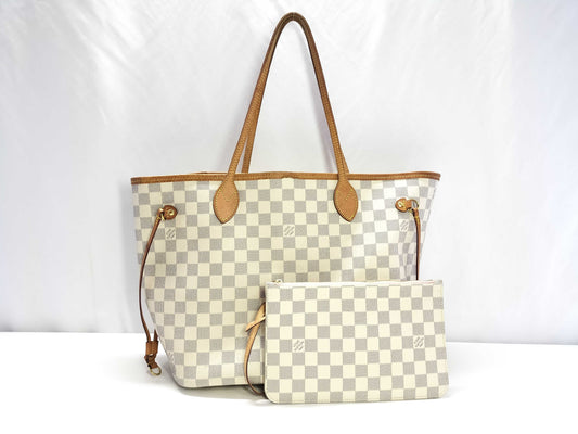 LOUIS VUITTON Damier Azur Neverfull MM Tote Bag