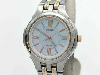 SEIKO V181-0AP0 570073 Shell Dial Solar Women's Watch