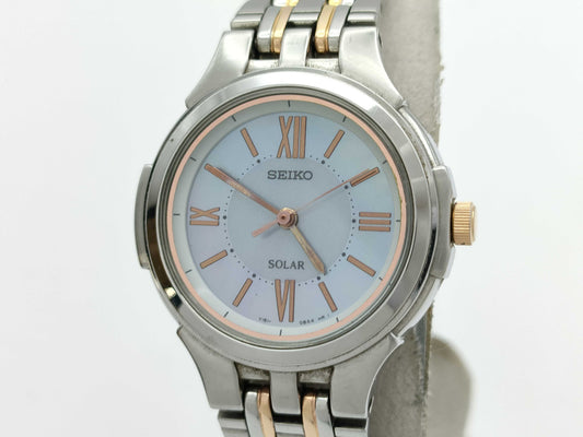 SEIKO V181-0AP0 570073 Shell Dial Solar Women's Watch
