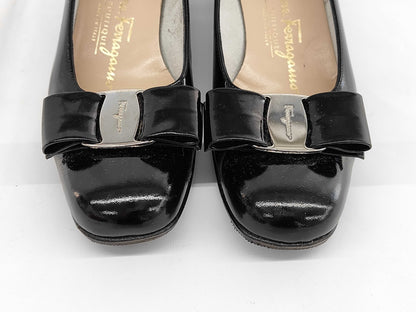 Salvatore Ferragamo Silver Pumps, Size 4.5