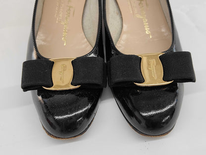 Salvatore Ferragamo Gold Pumps, Size 4.5