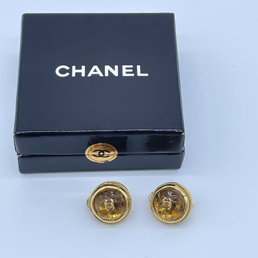 CHANEL Coco Mark Tortoiseshell Earrings 99A Earrings