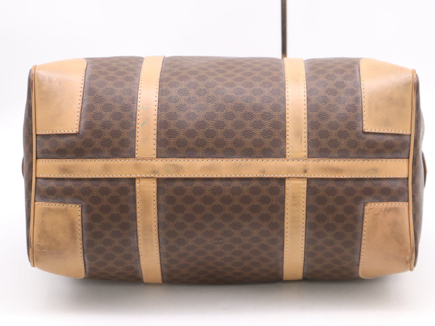 CELINE PVC x Leather Macadam Boston Bag Brown Boston Bag