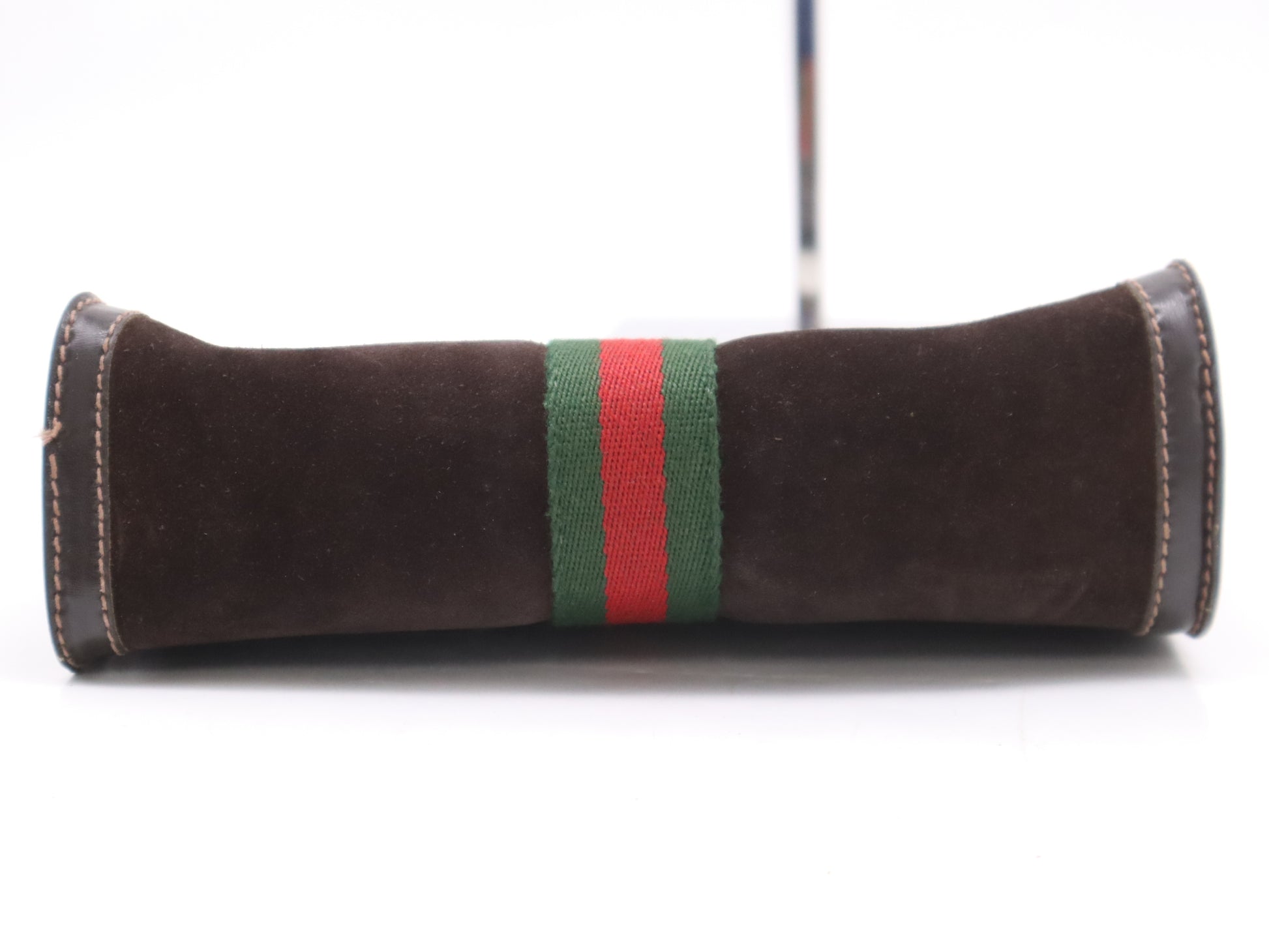 GUCCI Suede Leather Sherry Line Brown Second Bag