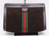 GUCCI Suede Leather Sherry Line Brown Second Bag
