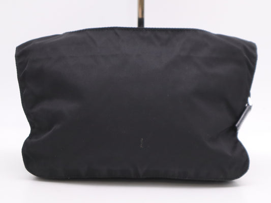 PRADA nylon triangle logo black shoulder bag