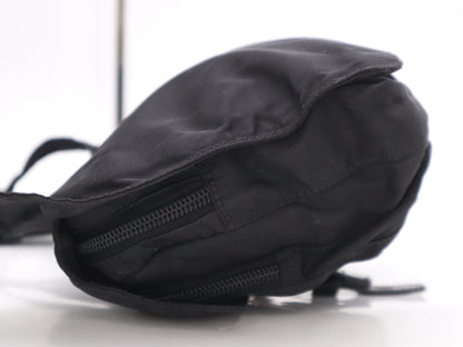 PRADA nylon triangle logo black shoulder bag