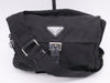 PRADA nylon triangle logo black shoulder bag