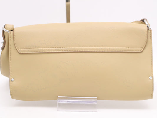 Salvatore Ferragamo Beige Leather Gancini Shoulder Bag with Dust Bag