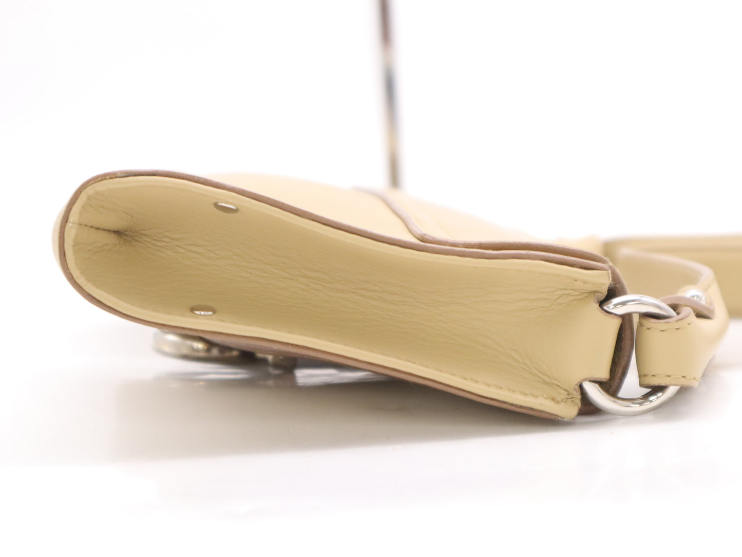 Salvatore Ferragamo Beige Leather Gancini Shoulder Bag with Dust Bag