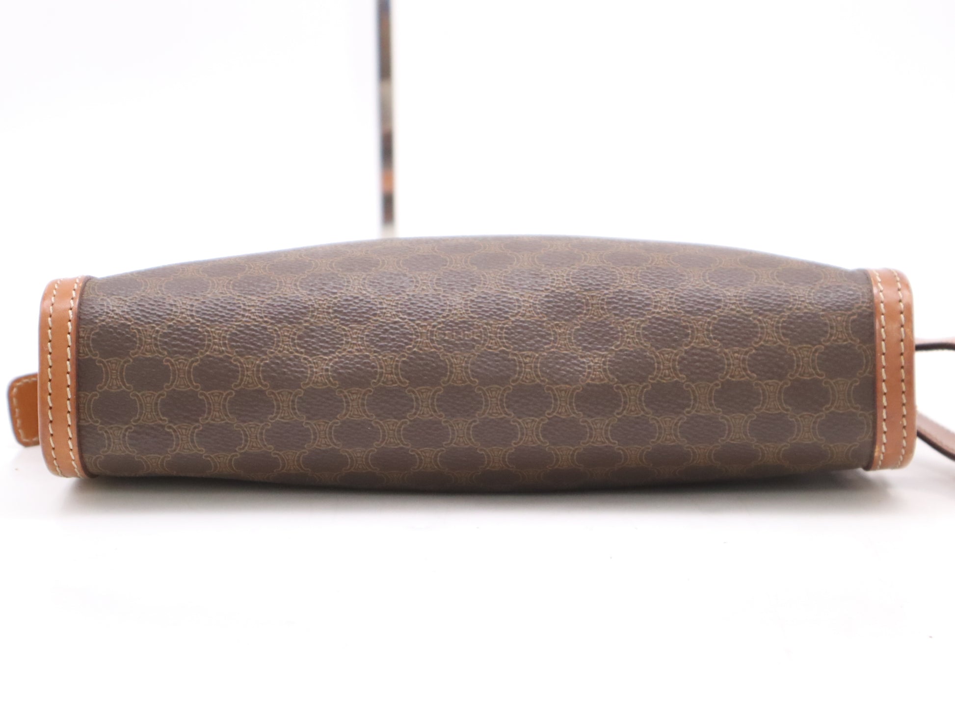 CELINE PVC x Leather Macadam Pattern Brown Second Bag