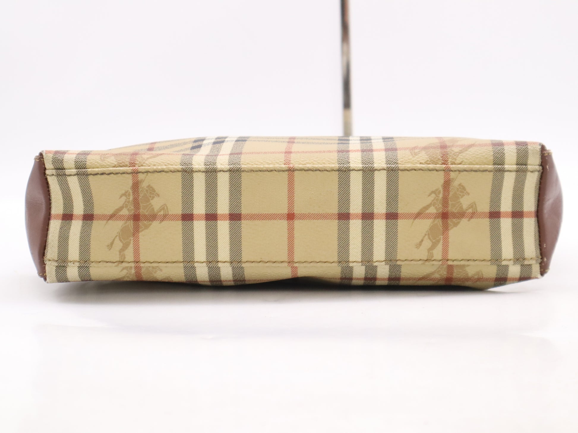 BURBERRY PVC x Leather Nova Check Tote Brown Shoulder Bag