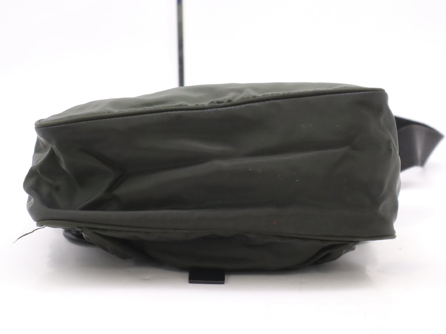 PRADA Nylon Triangle Logo Green Shoulder Bag