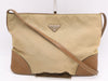 PRADA Nylon Triangle Logo Shoulder Bag Beige Shoulder Bag