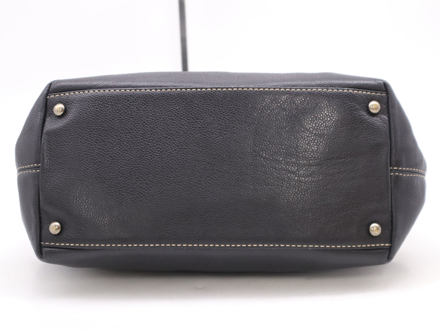 CHANEL Caviar Skin Coco Mark Turnlock Handbag Black Seal 7031134 Tote Bag