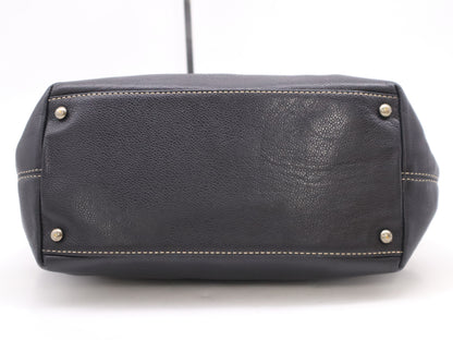 CHANEL Caviar Skin Coco Mark Turnlock Handbag Black Seal 7031134 Tote Bag