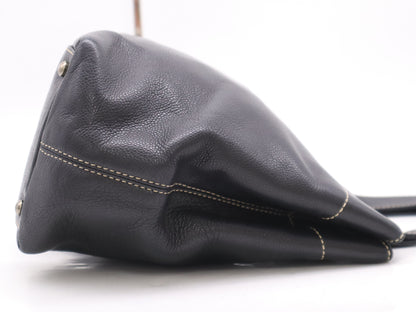 CHANEL Caviar Skin Coco Mark Turnlock Handbag Black Seal 7031134 Tote Bag