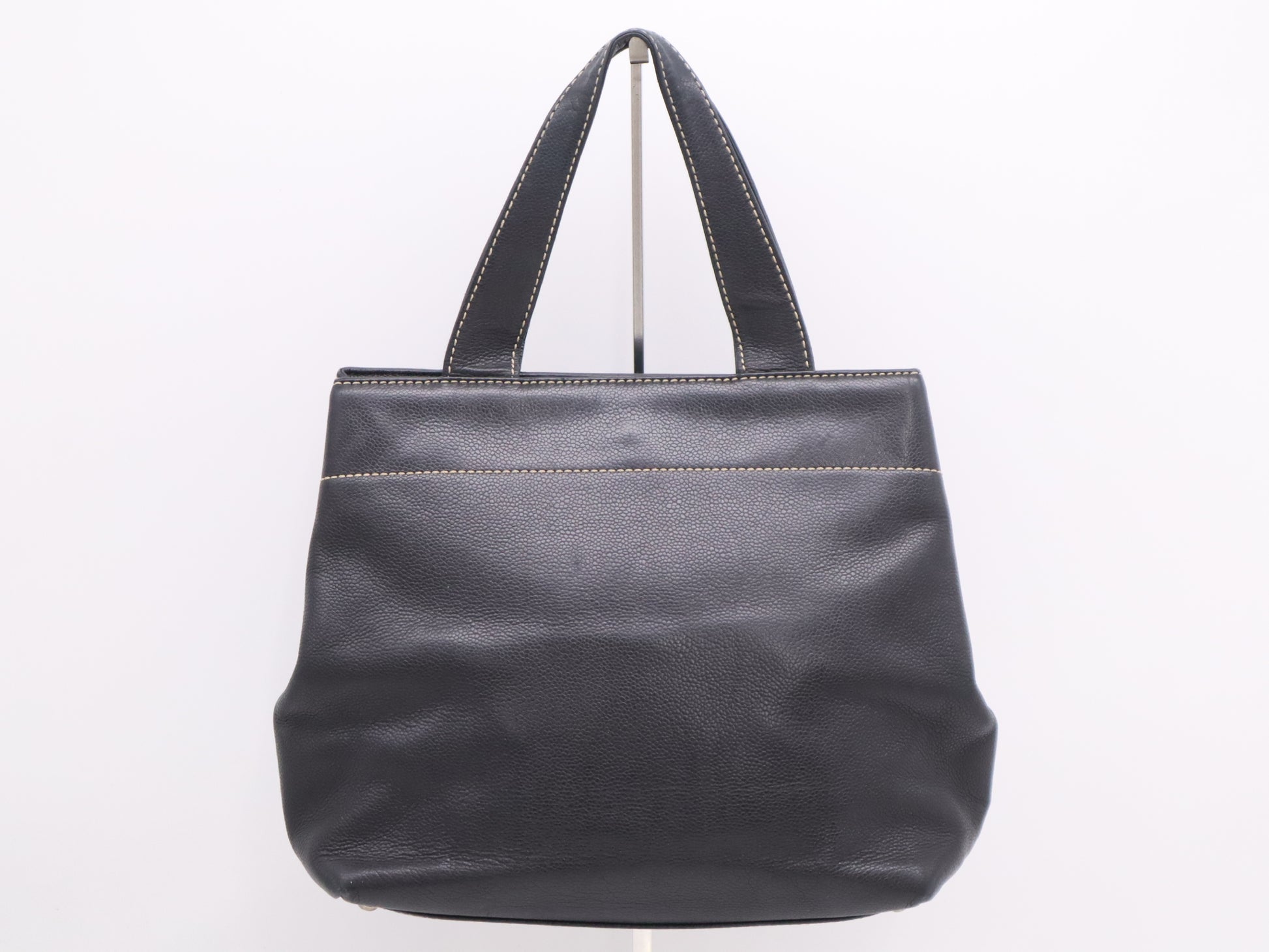 CHANEL Caviar Skin Coco Mark Turnlock Handbag Black Seal 7031134 Tote Bag