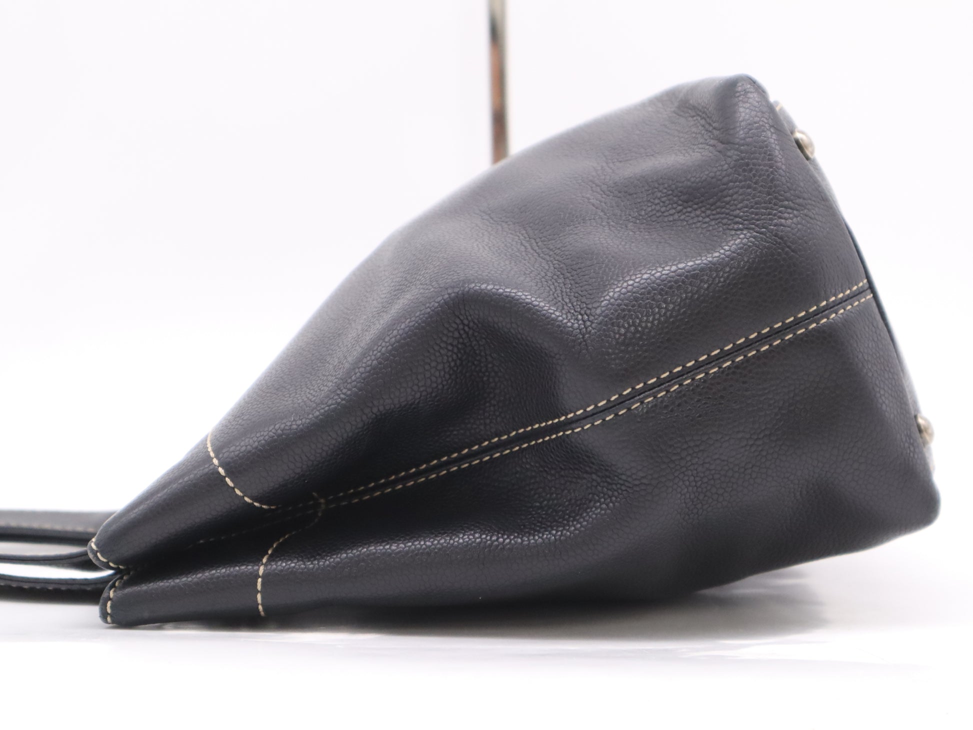 CHANEL Caviar Skin Coco Mark Turnlock Handbag Black Seal 7031134 Tote Bag