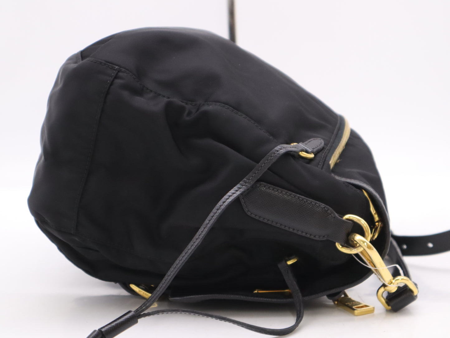 PRADA Nylon x Leather Shoulder Bag Black GD Hardware Shoulder Bag
