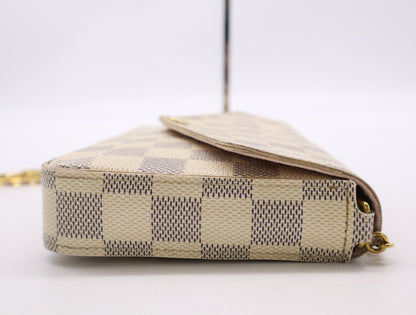 LOUIS VUITTON N63106 Azul Pochette Felicity Chain Wallet with Shoulder Strap Shoulder Bag