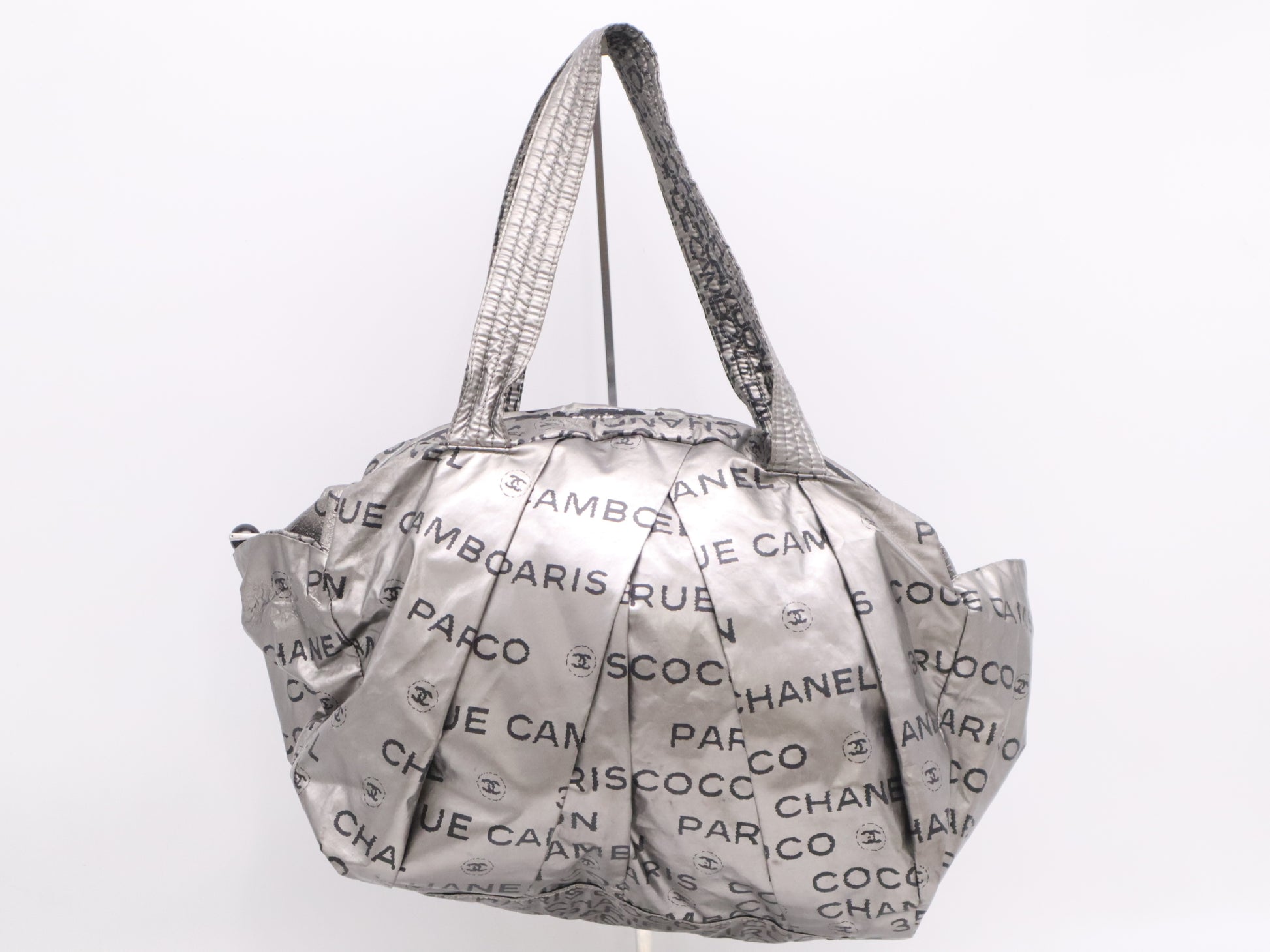 CHANEL Nylon Unlimited Logo Silver Seal Tote Bag 12824510