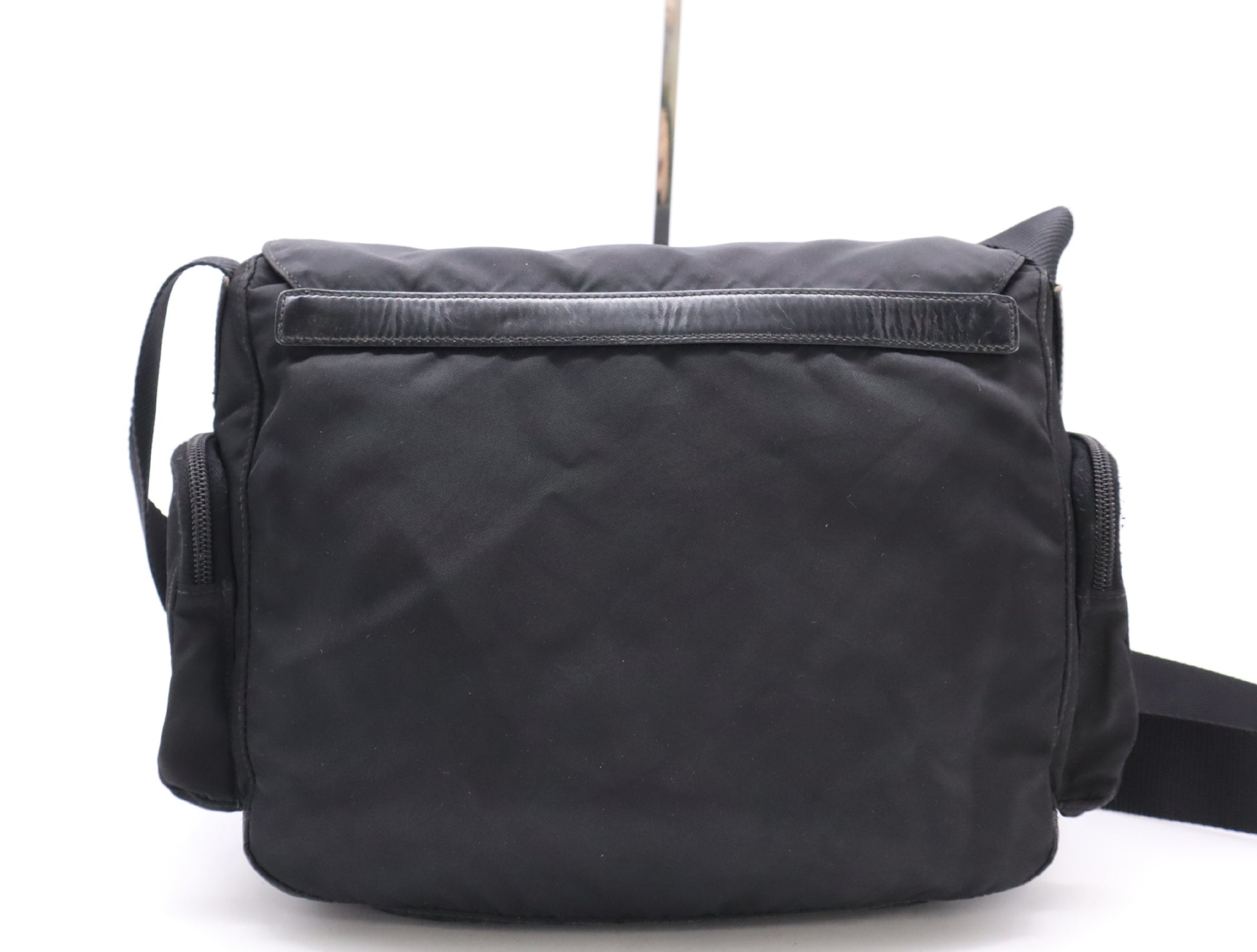 PRADA Nylon Triangle Logo Messenger Bag Shoulder Bag Black Shoulder Bag