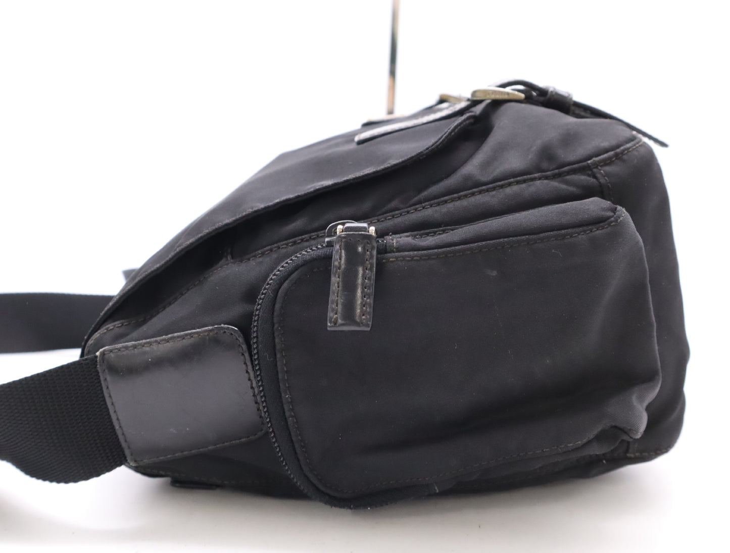 PRADA Nylon Triangle Logo Messenger Bag Shoulder Bag Black Shoulder Bag