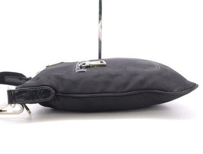 PRADA Nylon Triangle Logo Shoulder Bag Black Shoulder Bag