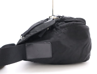 PRADA Nylon Triangle Logo Shoulder Bag Black Shoulder Bag