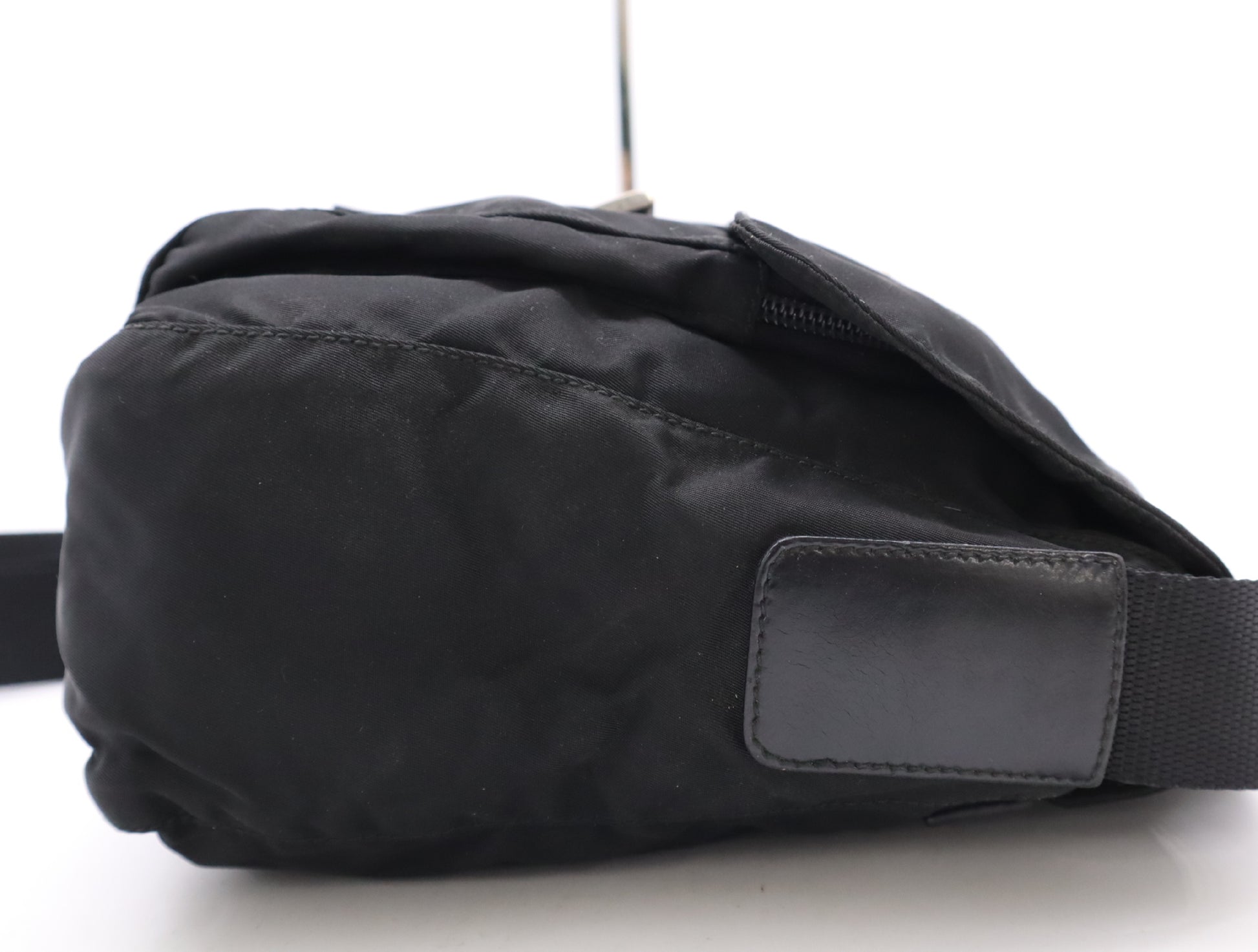 PRADA Nylon Triangle Logo Shoulder Bag Black Shoulder Bag