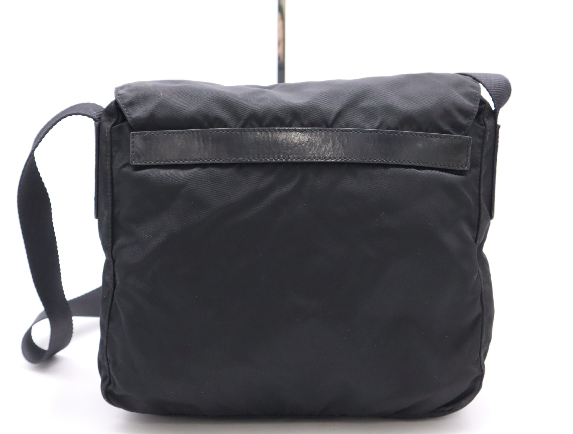 PRADA Nylon Triangle Logo Shoulder Bag Black Shoulder Bag