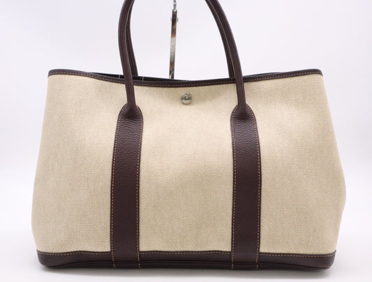 HERMES Tote Bag for Troy Ash x Leather Garden Party PM Beige Tote Bag