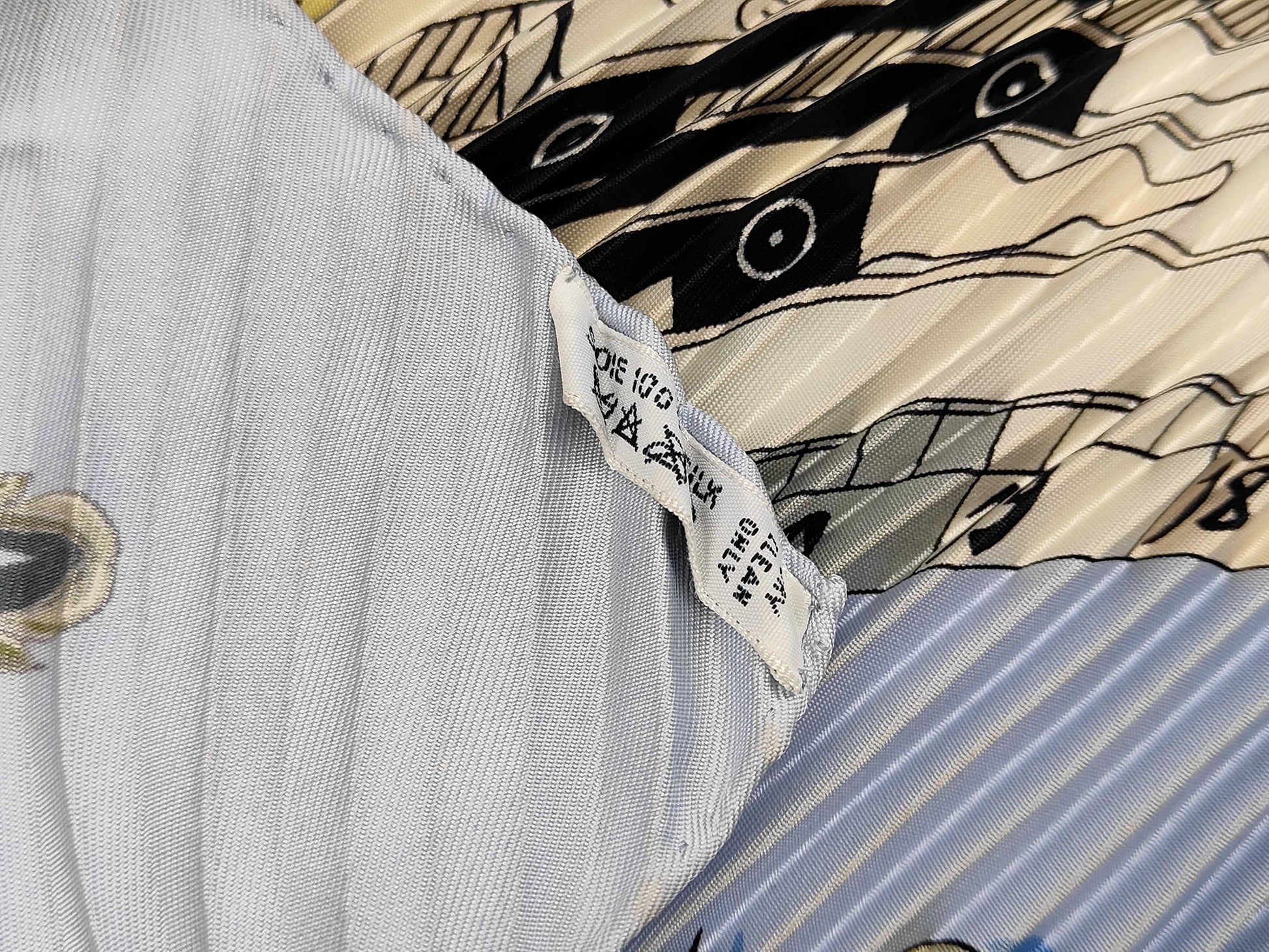 HERMES Silk Carré 90 Pleated DIES ET HORE Astrology Light Blue Multicolor Scarf