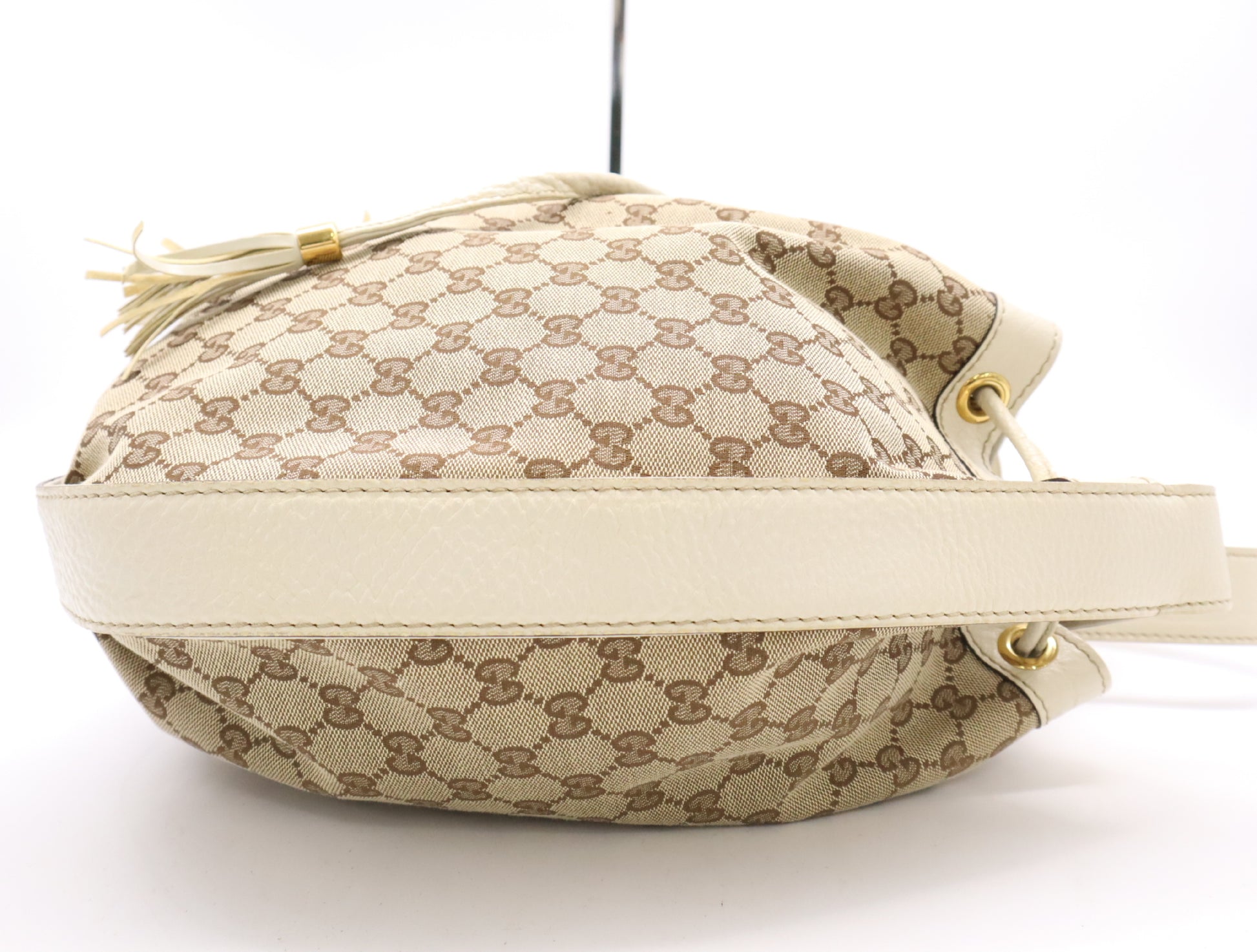 GUCCI 223951GG Canvas One Shoulder Bag Beige White Shoulder Bag