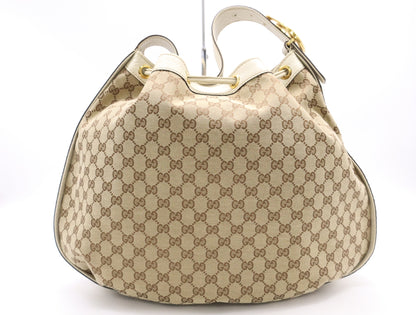 GUCCI 223951GG Canvas One Shoulder Bag Beige White Shoulder Bag
