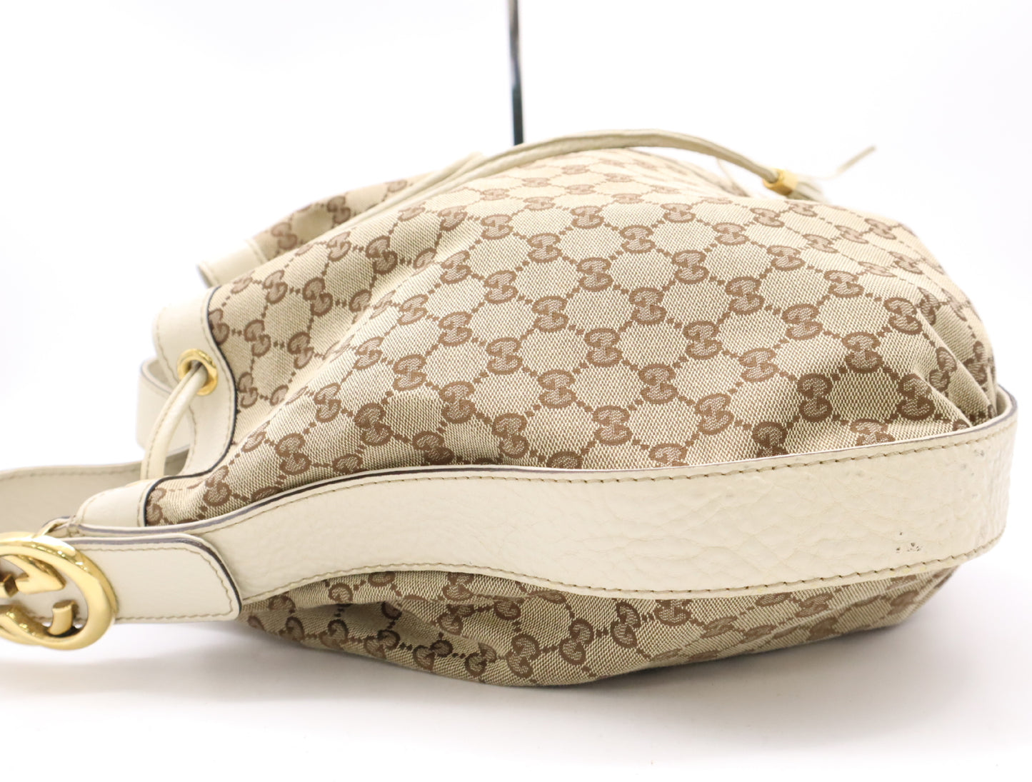 GUCCI 223951GG Canvas One Shoulder Bag Beige White Shoulder Bag