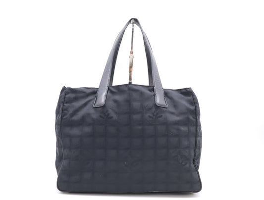 CHANEL Nylon Leather New Travel Tote Bag Black Seal 8131114 Tote Bag