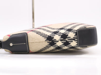BURBERRY Wool Nova Check Shoulder Bag Black Shoulder Bag
