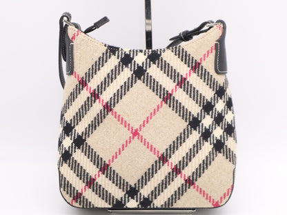 BURBERRY Wool Nova Check Shoulder Bag Black Shoulder Bag