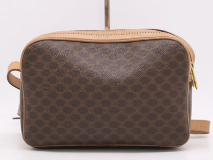 CELINE PVCx Leather Macadam Shoulder Bag Brown Shoulder Bag