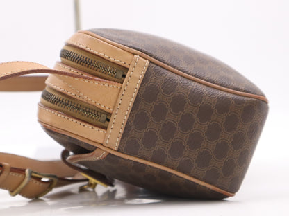 CELINE PVCx Leather Macadam Shoulder Bag Brown Shoulder Bag