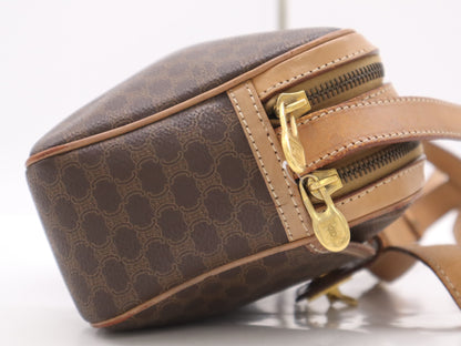 CELINE PVCx Leather Macadam Shoulder Bag Brown Shoulder Bag