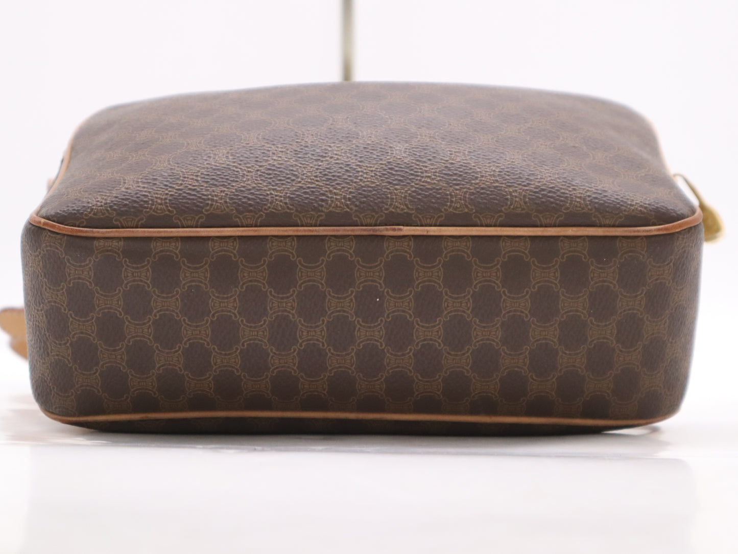 CELINE PVCx Leather Macadam Shoulder Bag Brown Shoulder Bag