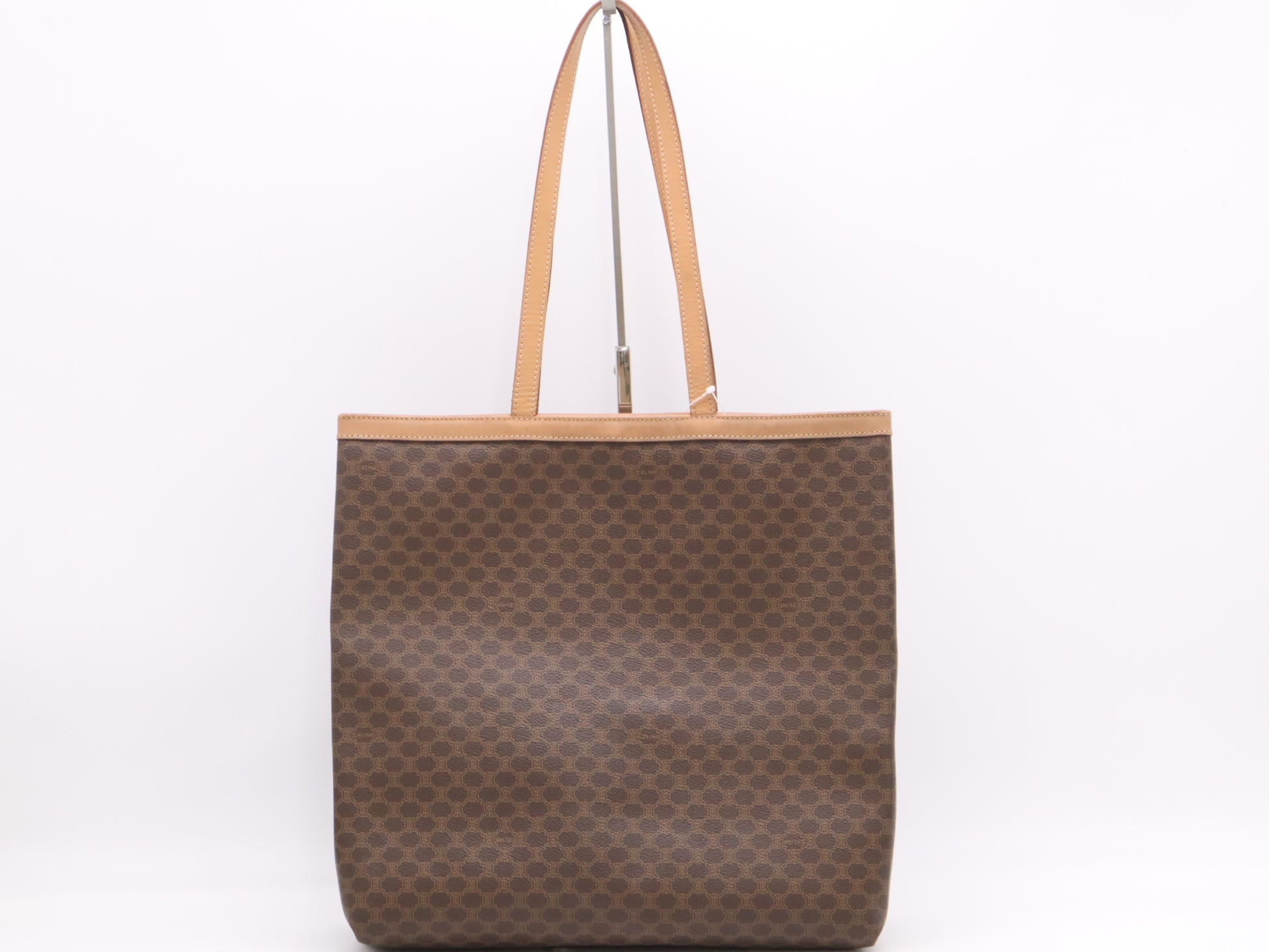 CELINE PVCx Leather Macadam Tote Bag Brown Tote Bag